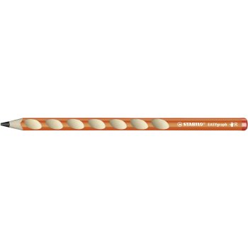 Ergonomischer Dreikant-Bleistift für Rechtshänder - STABILO EASYgraph in orange - 2er Pack - Härtegrad HB