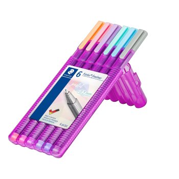 STAEDTLER 334 triplus Fineliner 6er Box "Pastell...