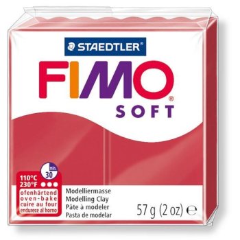 FIMO SOFT Modelliermasse, ofenhärtend, kirschrot, 57 g