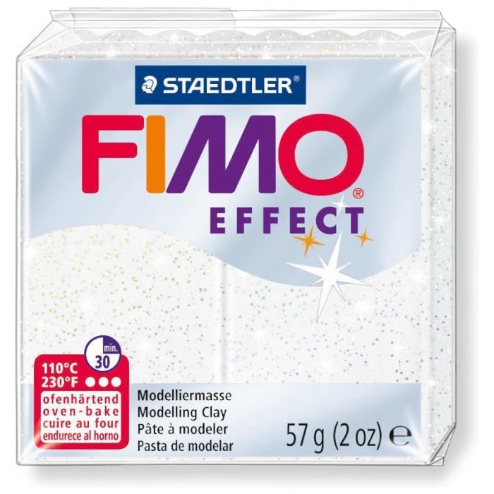 FIMO EFFECT Modelliermasse, ofenhärtend, glitter-weiß, 57 g
