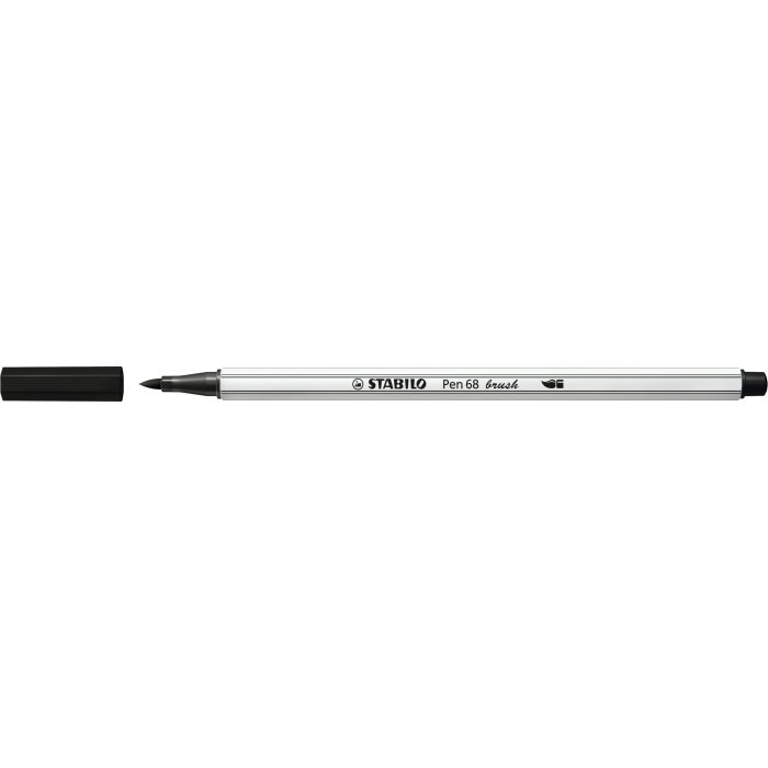 STABILO Pen 68 brush - prémiová fixka s variabilným hrotom - Meatal Box -15 ks v rôznych farbách