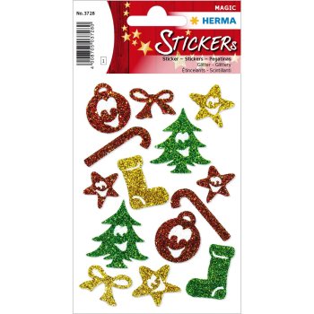 HERMA Weihnachtssticker Symbole Glitter