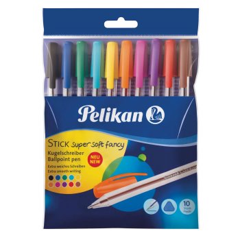 Pelikan Kugelschreiber Stick Super Soft Fan 10 Stück...