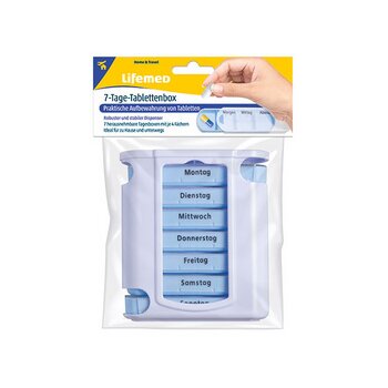 Lifemed 7-Tage-Tablettenbox, Kunststoff, weiß / blau