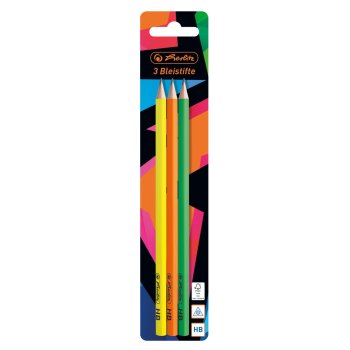 herlitz Bleistift Set Neon Art HB dreikant 3er Set