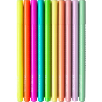 FABER-CASTELL Fasermaler GRIP Neon + Pastell, 10er Etui