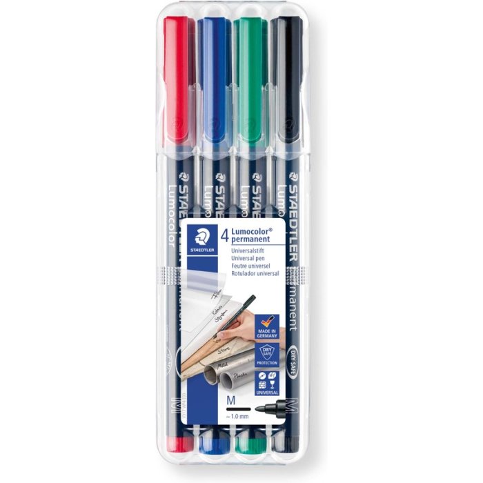 STAEDTLER Lumocolor 317M permanentné univerzálne popisovače 1,0mm - 4 rôzne farby