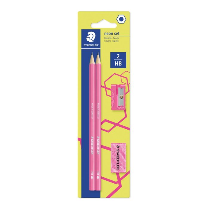 STAEDTLER Bleistift-Set WOPEX neon, Härtegrad: HB, neon-pink
