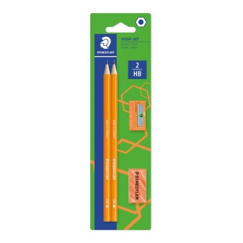STAEDTLER Bleistift-Set WOPEX neon, Härtegrad: HB,...