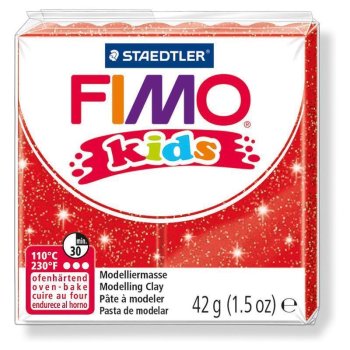 FIMO kids Modelliermasse, ofenhärtend, glitter-rot,...