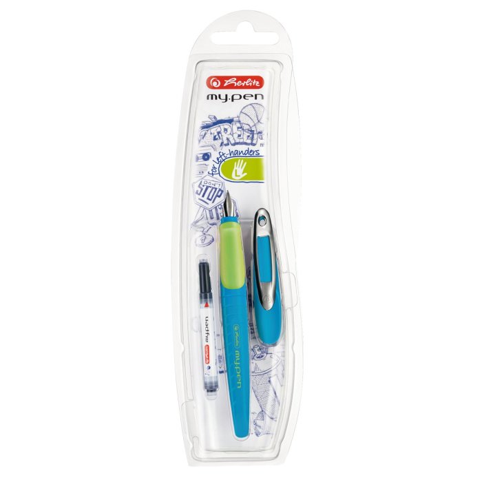 herlitz Füllhalter my.pen blau/neon für Linkshänder