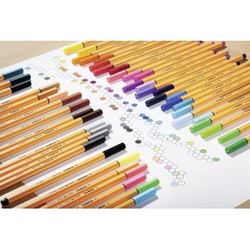 Fineliner - STABILO point 88 ColorParade - 20er Tischset in anthrazit/orange - mit 20 verschiedenen Farben