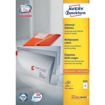 AVERY Zweckform univerzálne etikety, 105 x 48 mm -...