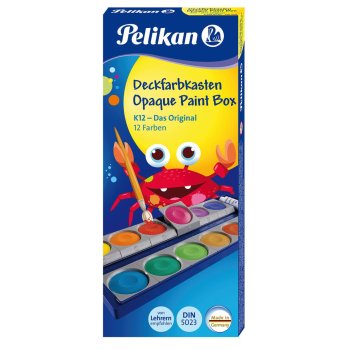 Pelikan Deckfarbkasten Schul-Standard K12, 12 Farben