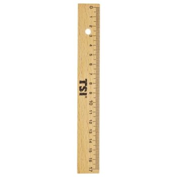 TSI Holzlineal 17cm mit Metallkante