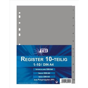 TSI Kunststoffregister 10-teilig grau 1 - 10