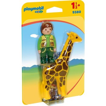 PLAYMOBIL 1-2-3 Tierpfleger mit Giraffe 9380