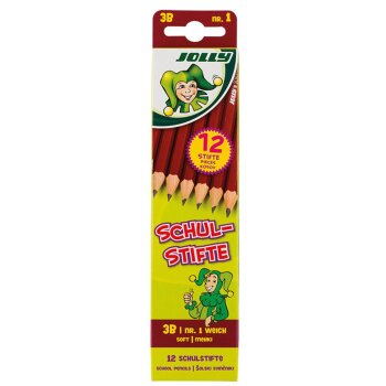 JOLLY Schulstifte Graphitstift Bleistift 12er Set 3B