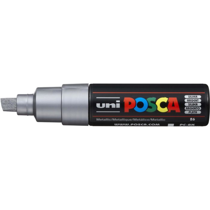 POSCA Acryl Marker PC-8K Breite Spitze 8mm, silber