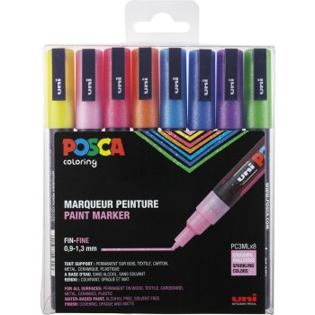 POSCA Acryl Marker PC-3M Feine Spitze 0,9 - 1,3mm, 8er...