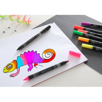 FABER-CASTELL Doppelfasermaler Neon, 10er Etui