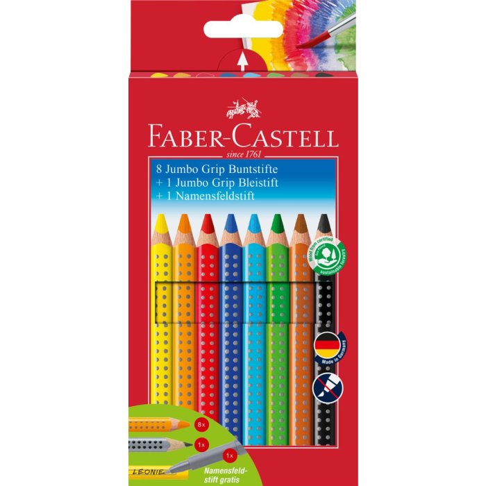 FABER-CASTELL trojhranné farbičky Jumbo GRIP - v promokrabičke