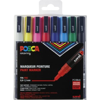 POSCA Acryl Marker PC-3M Feine Spitze 0,9 - 1,3mm, 8er Set
