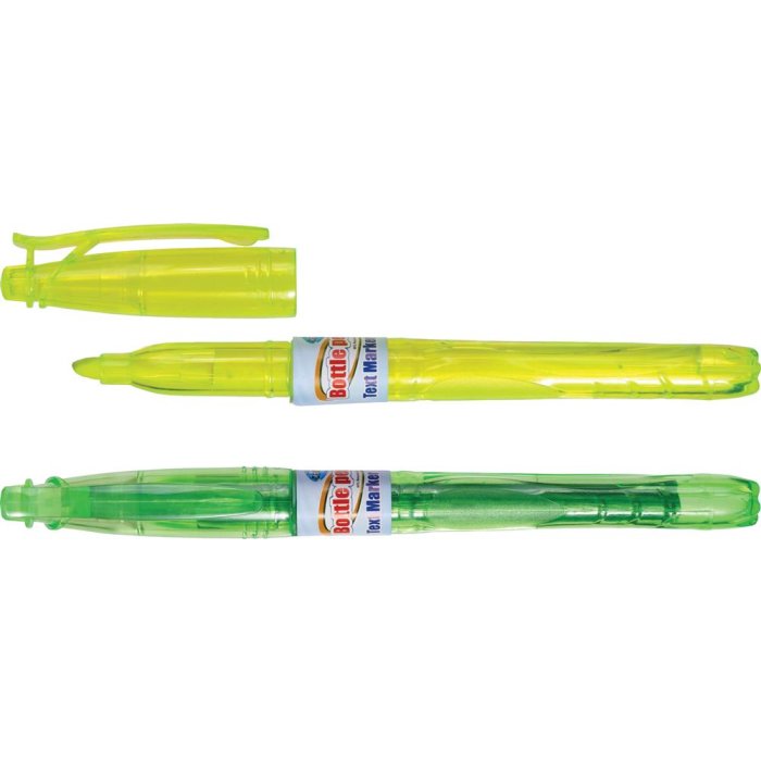 CENTRUM Bottle-Pen "zvýrazňovač žltý a zelený" - sada 2 kusov