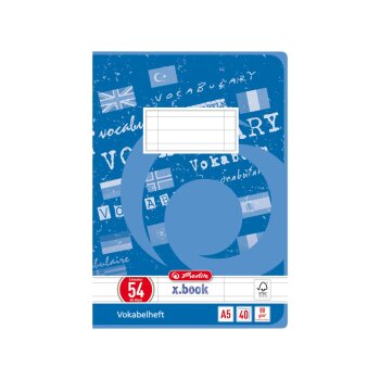 herlitz Vokabelheft x.book, DIN A5, 3-spaltig, 40 Blatt