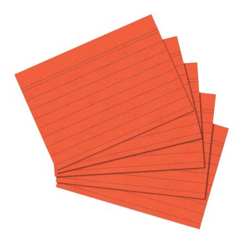 herlitz Karteikarten, DIN A5, liniert, orange 100er