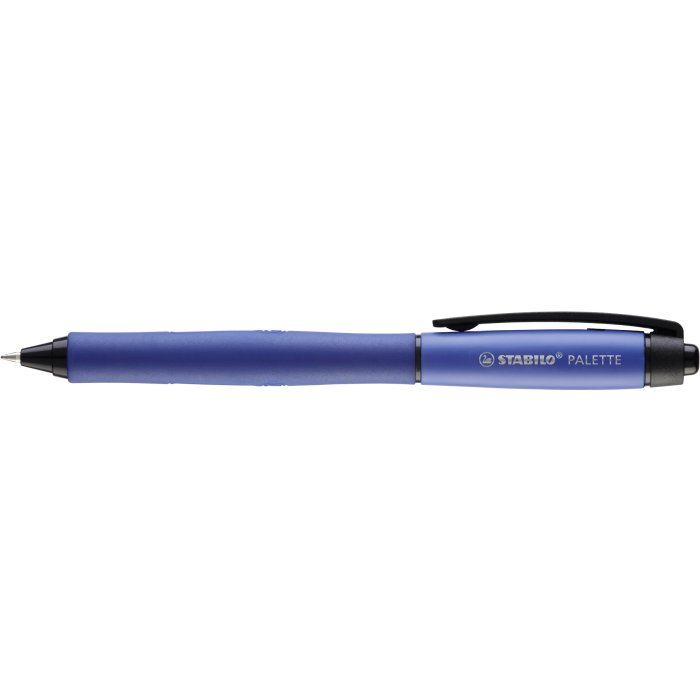 Tintenroller mit Druckmechanik - STABILO PALETTE in blau - Strichbreite F (0,4 mm) - Einzelstift - Schreibfarbe blau