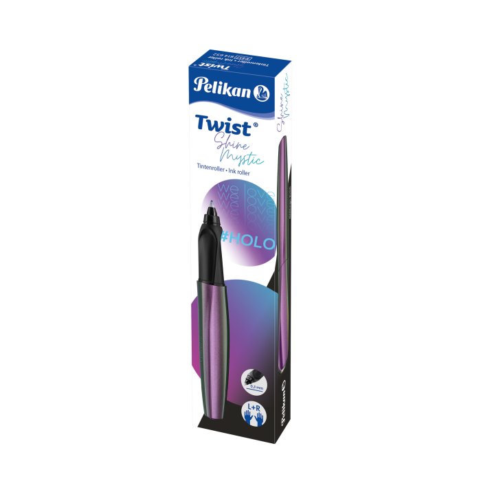 Pelikan Twist Tintenroller Shine Mystic, metallic-violett L+R