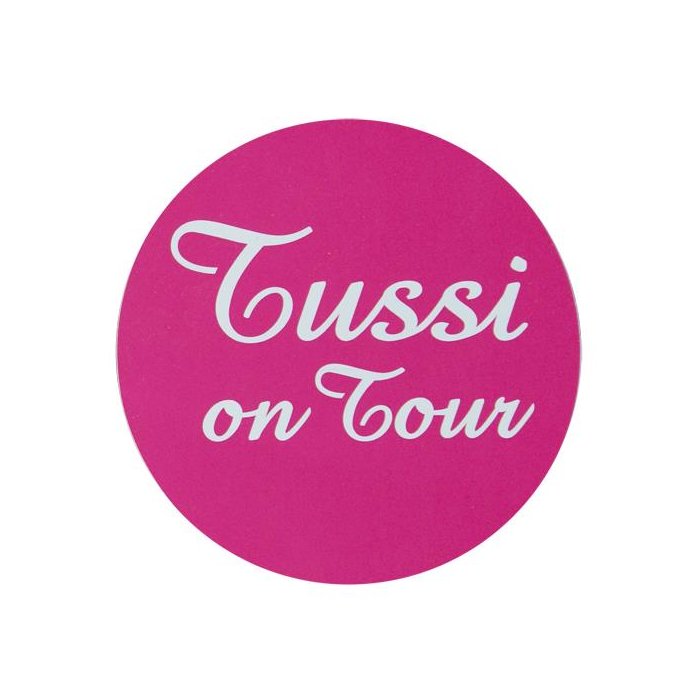 Tussi on Tour  Aufkleber Sticker rund ca. 13,5 cm