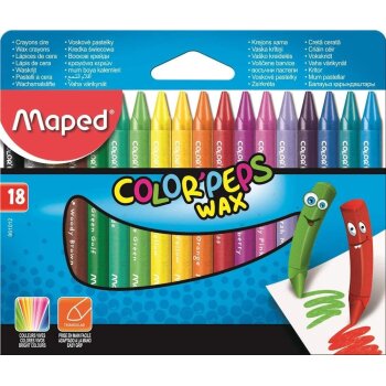 Maped Wachsmalstift COLORPEPS WAX, 18er Kartonetui