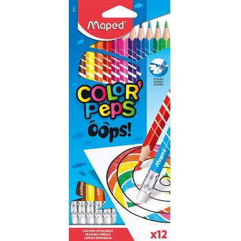 Maped Dreikant-Buntstift COLORPEPS, radierbar, 12er Etui