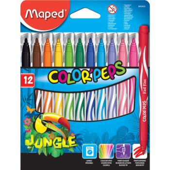 Maped Fasermaler COLORPEPS Jungle, 12er Kartonetui