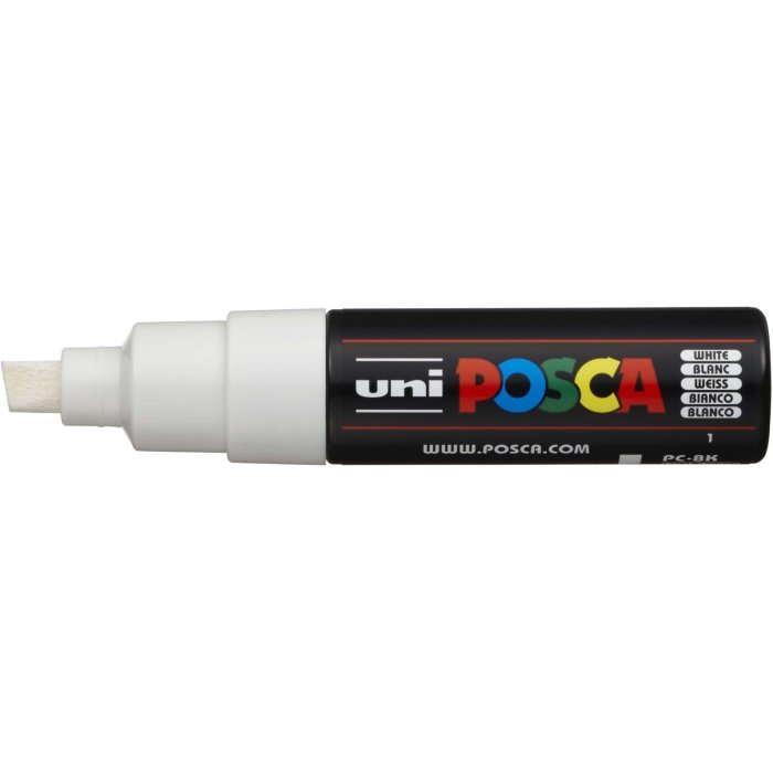 POSCA Acryl Marker PC-8K Breite Spitze 8mm, weiss