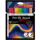 Premium-Filzstift mit Pinselspitze f&uuml;r variable Strichst&auml;rken - STABILO Pen 68 brush - ARTY - 18er Pack - mit 18 verschiedenen Farben