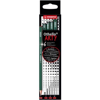 Bleistift - STABILO Othello - ARTY - 6er Pack - Härtegrad gemischt, jeweils 1x 2B, B, HB, F, H, 2H