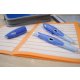 Ergonomischer Schulfüller für Rechtshänder mit Anfänger-Feder A - STABILO EASYbirdy Pastel Edition in blau/hellblau - Einzelstift - inklusive Patrone und Einstellwerkzeug - Schreibfarbe blau (löschbar)