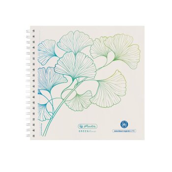 herlitz Spiralblock GREENline Ginkgo 14,8x14,8 cm 100...