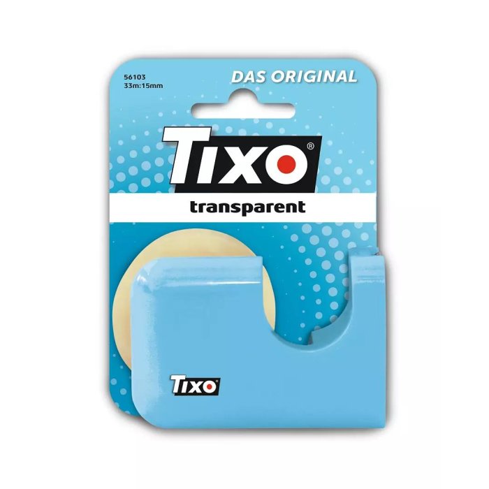 TIXO Lady Handabroller mit Klebeband 15mm x 33m hellblau