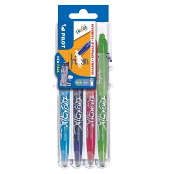 PILOT Tintenroller FRIXION BALL 07 Set2Go, 4er Etui FUN