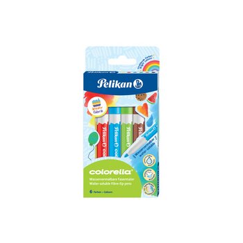 Pelikan Fasermaler colorella, wasservermalbar, 6er Etui