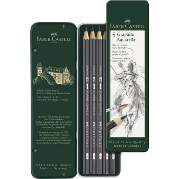 FABER-CASTELL Bleistift GRAPHITE AQUARELLE, 5er Etui