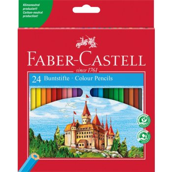 FABER-CASTELL Hexagonal-Buntstifte CASTLE, 24er Kartonetui