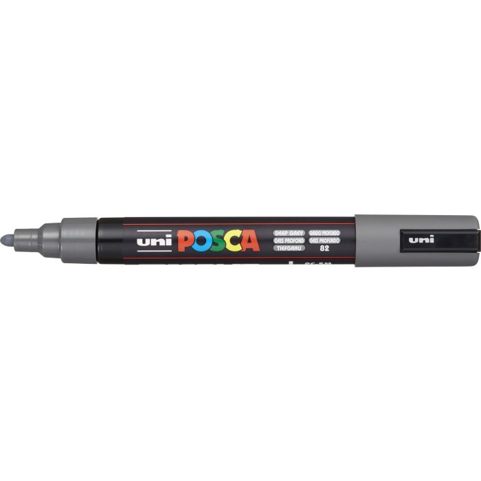 POSCA Acryl Marker PC-5M Mittelfeine Spitze 1,8 - 2,5mm, tiefgrau