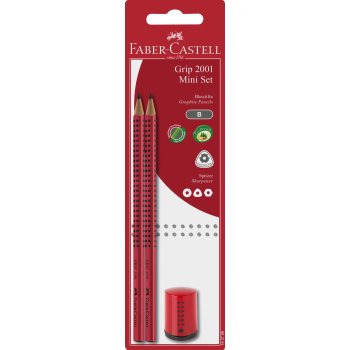 Faber-Castell Bleistiftset GRIP 2001 mit Einfachspitzer rot