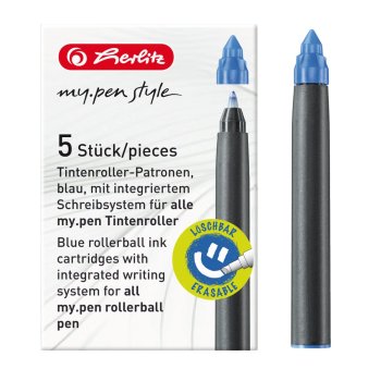 herlitz Tintenroller-Patronen my.pen, königsblau 5er