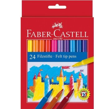 FABER-CASTELL Fasermaler, 24er Kartonetui